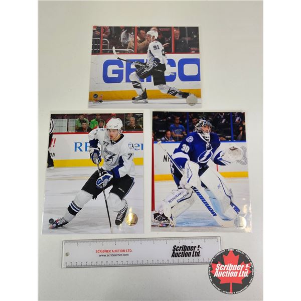 Hockey 8x10 Photos (3) : Tampa Bay Lightning (Certified NHL) - Victor Hedman - Ben Bishop - Steven S