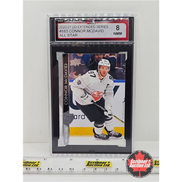 2020-21 UD Extended Series #683 Connor McDavid All Star : Oilers (Certified KSA 8 NMM)