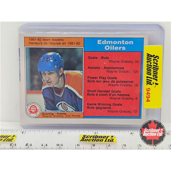 1982 O-Pee-Chee Edmonton Oilers Scoring Leaders : Wayne Gretzky