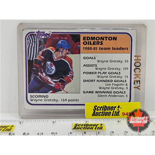 1981 Topps #52 Scoring Leaders Edmonton Oilers : Wayne Gretzky (In Card Sleeve)
