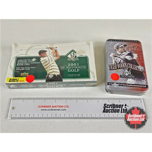2001 SP Authentic Golf Cards w/ Upper Deck Tiger Woods Collections Premiere Edition (Unopened)