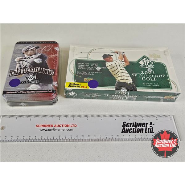 2001 SP Authentic Golf Cards w/ Upper Deck Tiger Woods Collections Premiere Edition (Unopened)