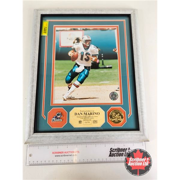 Framed & Matted Photo : DAN MARINO : Dolphins  (COA : The Highland Mint) (Limited Edition 278 of 1,0