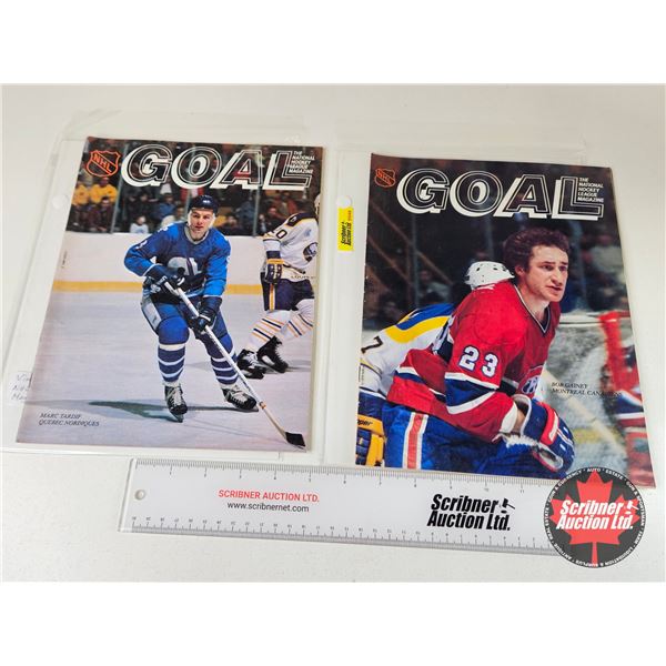 1980 Hockey Magazine Programs (2) : GOAL - Bob Gainey Montreal Canadiens & Marc Tardif Quebec Nordiq