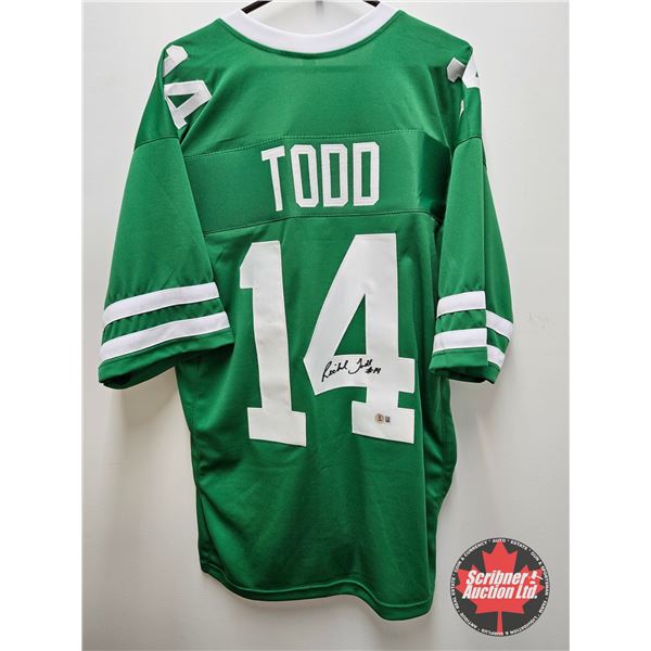 Autographed NFL Jersey : Richard Todd - Jets (Size XL) (Certified Beckett)