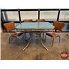 Image 1 : Retro Table & Chairs : Chrome : 4 Chairs : "Cracked Ice - Green Top" Brand : The Jefferson Woodworki