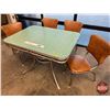 Image 2 : Retro Table & Chairs : Chrome : 4 Chairs : "Cracked Ice - Green Top" Brand : The Jefferson Woodworki