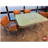 Image 3 : Retro Table & Chairs : Chrome : 4 Chairs : "Cracked Ice - Green Top" Brand : The Jefferson Woodworki