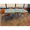 Image 7 : Retro Table & Chairs : Chrome : 4 Chairs : "Cracked Ice - Green Top" Brand : The Jefferson Woodworki