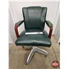 Image 1 : Leather Upholstered Vintage Office Chair (Measures : 35-1/2"H x 26"W x 27"D)
