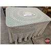 Image 1 : Oval Handmade Crochet Table Cover (Measures : 9' x 7')