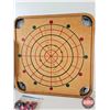 Image 2 : Crokinole Board & Carrom Multi-Game Board (Largest Measures 28-1/2"Hx 28-1/2"W)