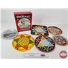 Image 1 : Tin Grouping : Chinese Checkers Boards ; Tin Trays & Vintage Chem Craft Box