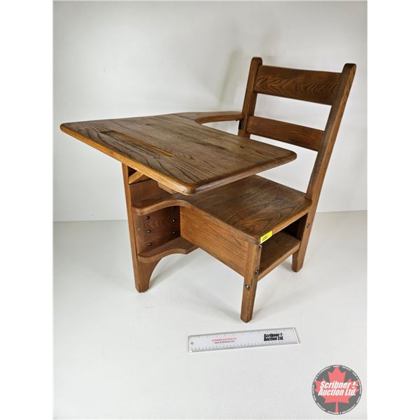 Wooden School Desk (Measures : 27"H x 19"W x 24"D)