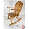 Image 1 : Small Wooden Rocking Chair (Measures: 26"H x 14-1/2"W x 23"D)