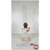 Image 6 : Aladdin Model B Table Lamp w/Floral Design (Measures w/Chimney : 25"H)