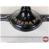 Image 12 : Canada Post Office Scale : Cast Iron Base ; Brass Weight Bar & Curved Copper Postal Tray (Measures :
