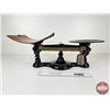 Image 2 : Canada Post Office Scale : Cast Iron Base ; Brass Weight Bar & Curved Copper Postal Tray (Measures :