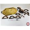 Image 1 : SAD Iron Handles & Iron w/Brass Tray (Tray Measures : 21"W x 12"L)