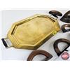 Image 6 : SAD Iron Handles & Iron w/Brass Tray (Tray Measures : 21"W x 12"L)