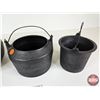 Image 4 : Cast Iron Group: - Carpenter's Double Boiler "Marietta Pa"  - Kettle