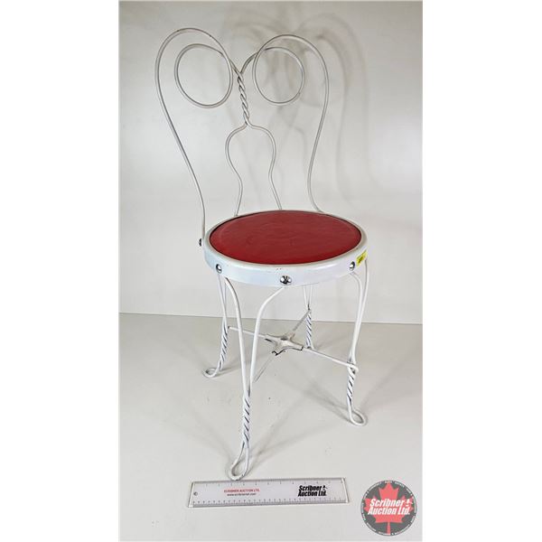 Metal Wire Ice Cream Parlor Chair  (Measures : 33-1/2"H x 16"W x 15"D)