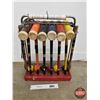 Image 3 : Vintage 6 Player Wooden Croquet Set on Rolling Storage Cart (Measures : 30"H x 24"W x 11"D)