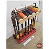 Image 4 : Vintage 6 Player Wooden Croquet Set on Rolling Storage Cart (Measures : 30"H x 24"W x 11"D)