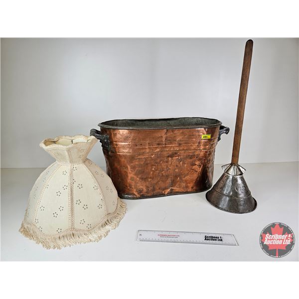 Collector Combo : - Copper Boiler (12"H x 24"W x 11-1/2"D) - Clothes Washing Plunger : "Speedy Washe
