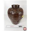 Image 1 : Asian Glazed Stoneware Storage Jar w/Dragon Motif (Measures : 13"H)