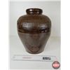 Image 3 : Asian Glazed Stoneware Storage Jar w/Dragon Motif (Measures : 13"H)