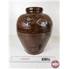 Image 4 : Asian Glazed Stoneware Storage Jar w/Dragon Motif (Measures : 13"H)