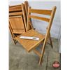 Image 2 : Wooden Folding Chairs (4) (Measures : 35"H)