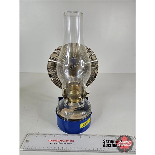 Bracket Oil Lamp w/Reflector & Rayo Burner (Measures w/Chimney : 13"h)