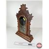 Image 10 : Gingerbread Clock Wooden Case w/Design Glass Door & Ringer Coil (Measures : 22"H x 15"W x 4-1/2"D)