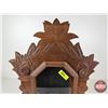 Image 2 : Gingerbread Clock Wooden Case w/Design Glass Door & Ringer Coil (Measures : 22"H x 15"W x 4-1/2"D)