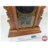 Image 3 : Gingerbread Clock Wooden Case w/Design Glass Door & Ringer Coil (Measures : 22"H x 15"W x 4-1/2"D)