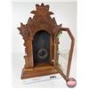 Image 4 : Gingerbread Clock Wooden Case w/Design Glass Door & Ringer Coil (Measures : 22"H x 15"W x 4-1/2"D)