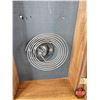 Image 5 : Gingerbread Clock Wooden Case w/Design Glass Door & Ringer Coil (Measures : 22"H x 15"W x 4-1/2"D)