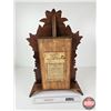 Image 7 : Gingerbread Clock Wooden Case w/Design Glass Door & Ringer Coil (Measures : 22"H x 15"W x 4-1/2"D)