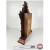 Image 9 : Gingerbread Clock Wooden Case w/Design Glass Door & Ringer Coil (Measures : 22"H x 15"W x 4-1/2"D)