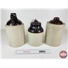 Image 2 : Stoneware Trio : Jugs (2) & Pickle Crock (Tallest Measures : 13"H)
