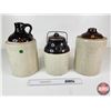 Image 3 : Stoneware Trio : Jugs (2) & Pickle Crock (Tallest Measures : 13"H)