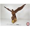 Image 2 : Wood Carved Eagle Statue (Note : Wings Removable for Shipping) (Measures : 2-1/4"H x 29-1/4"W x 10"D