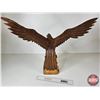 Image 5 : Wood Carved Eagle Statue (Note : Wings Removable for Shipping) (Measures : 2-1/4"H x 29-1/4"W x 10"D