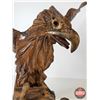 Image 8 : Wood Carved Eagle Statue (Note : Wings Removable for Shipping) (Measures : 2-1/4"H x 29-1/4"W x 10"D