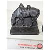 Image 2 : Cast Iron Bookends : Horse Grazing Motif  Stamped : NPF 902
