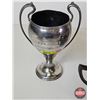 Image 5 : Group: - Silver Plated Trophy Cup : "Richmond Poultry Best Display" (10"H) - Brass & Copper Jardinie