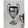 Image 7 : Group: - Silver Plated Trophy Cup : "Richmond Poultry Best Display" (10"H) - Brass & Copper Jardinie