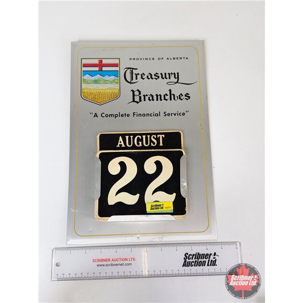 Vintage ATB Bank Calendar : Tin Back  (Measures : 14-1/2"H x 10"W)